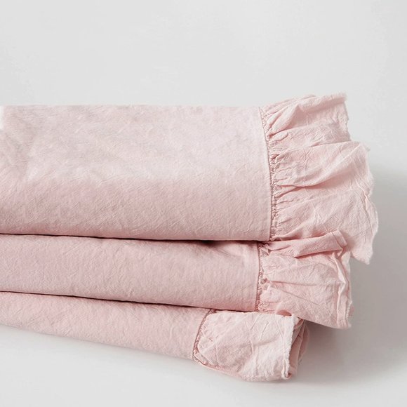 Piu Belle Other - PiuBelle King Sheet Set ShabbyChic Frayed Ruffles